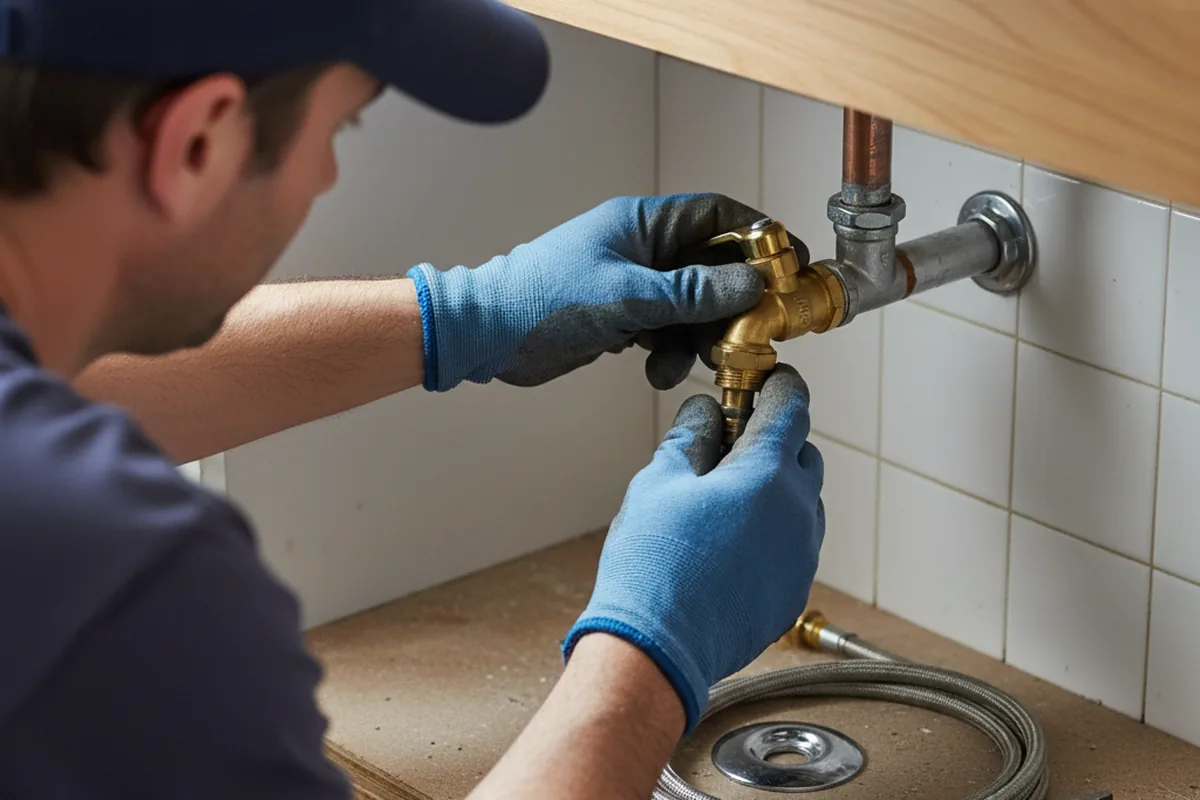 Shutoff valve and fitting work during Emergency Plumbing in Litchfield